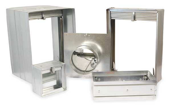 Square Fire Damper, 5-3/4 In. W, 165 Deg F