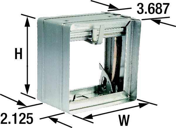 Square Fire Damper, 5-3/4 In. W, 165 Deg F