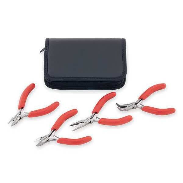 4 Piece Precision Plier Set Cushion Grip Handle