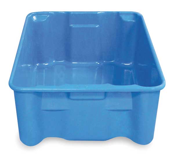 Stack & Nest Container, Blue, Fiberglass Reinforced Composite, 19 3/4 in L, 12 1/2 in W, 6 in H