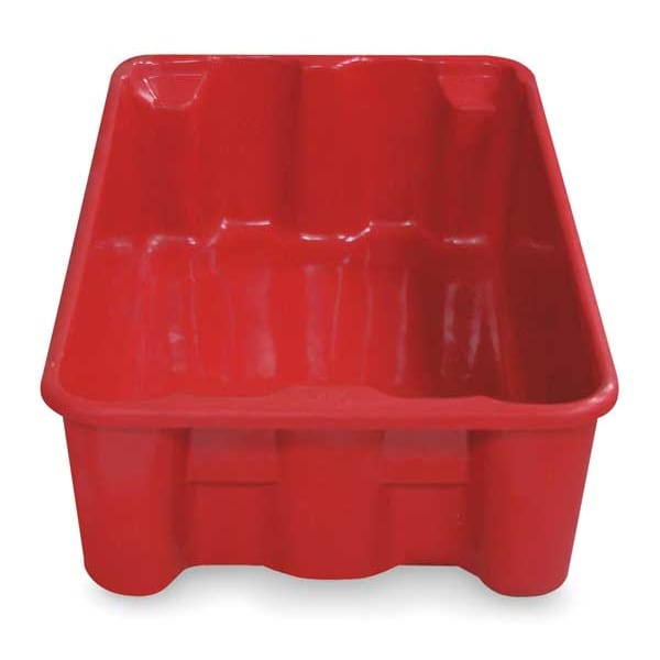 Stack & Nest Container, Red, Fiberglass Reinforced Composite, 20 1/2 in L, 12 7/8 in W, 8 in H