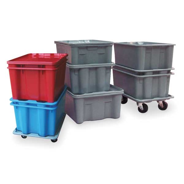 Stack & Nest Container, Red, Fiberglass Reinforced Composite, 24 1/4 in L, 14 3/4 in W, 8 in H