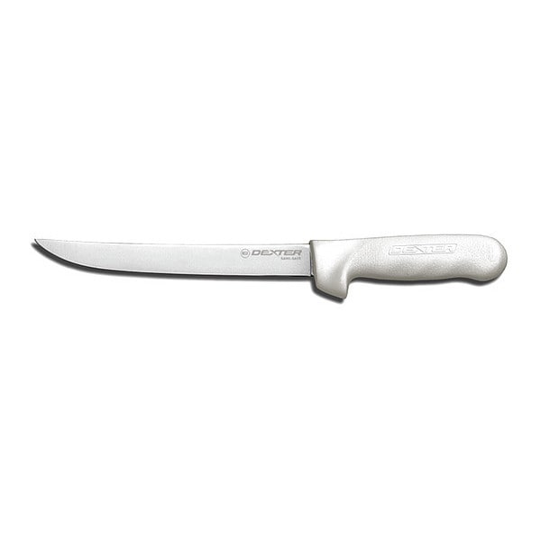 Fillet Knife, Wide, 8 In, Poly, White
