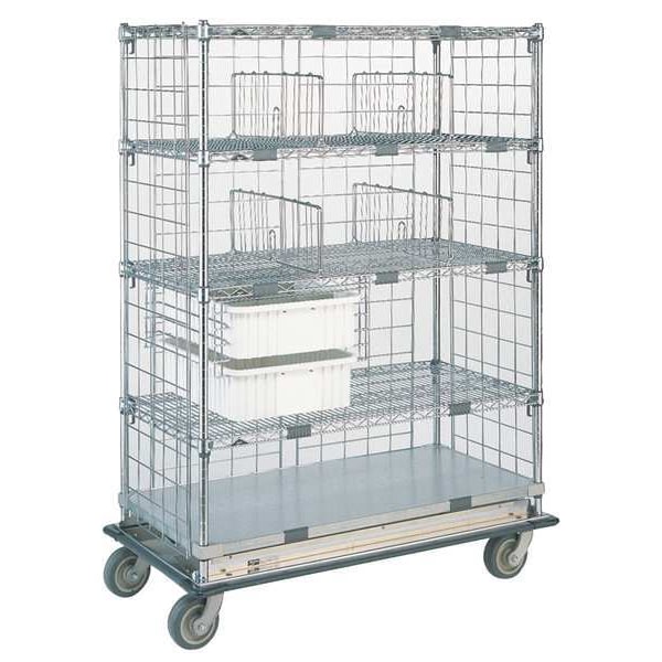 Steel Medical Exchange Cart, No Handle, 5 Shelves, 750 lb