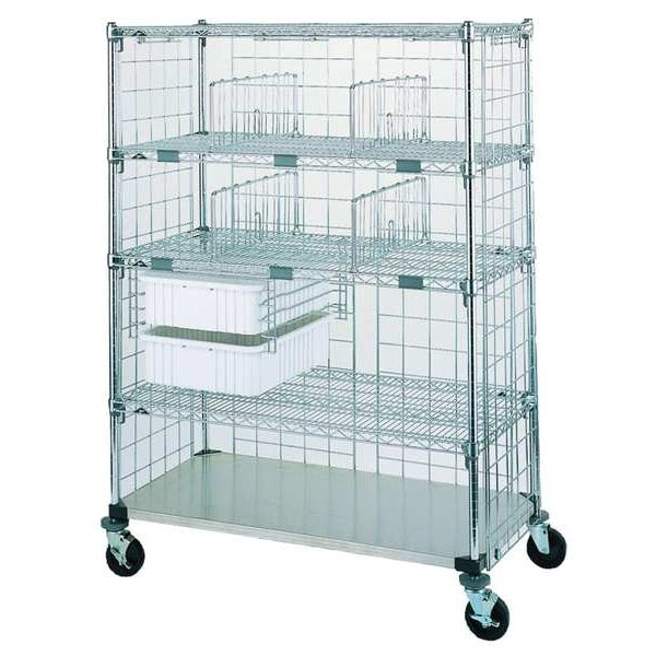 Steel Medical Exchange Cart, No Handle, 5 Shelves, 750 lb