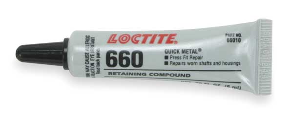 Retaining Compound, 660 Series, Quick Metal, Silver, Paste, 6 mL Tube