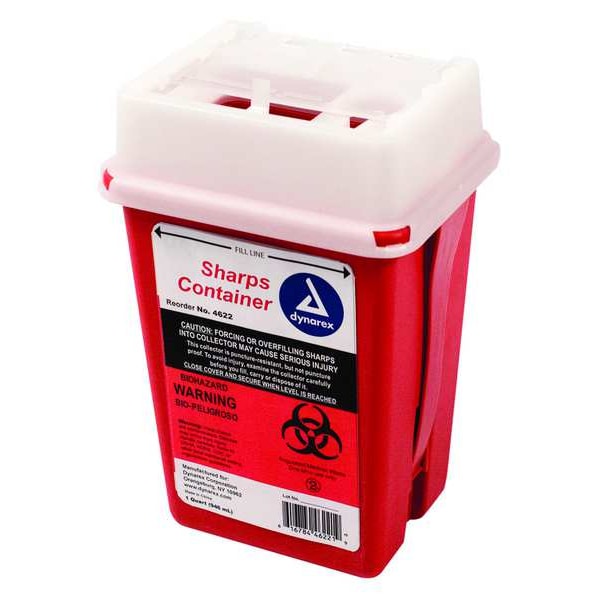 Sharps Container, 1/4 Gal., Sliding Lid