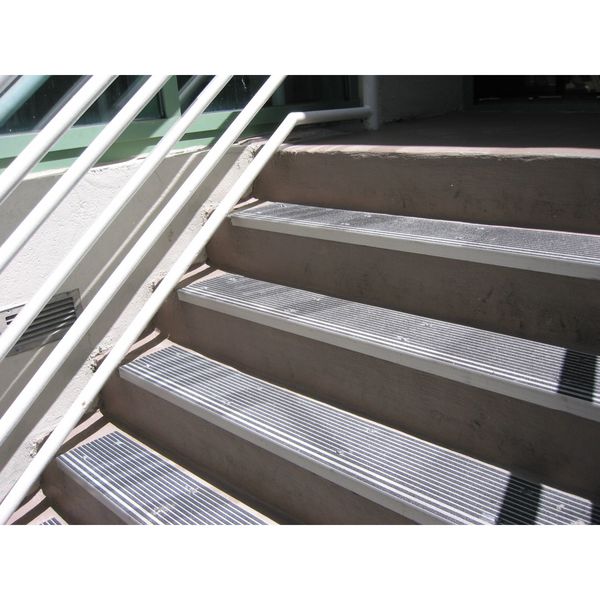 Stair Tread, Black, 54in W, Extruded Alum