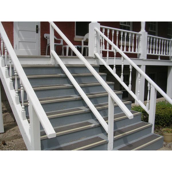 Stair Tread, Blk/Ylw, 48in W, Extruded Alum, 500BY4