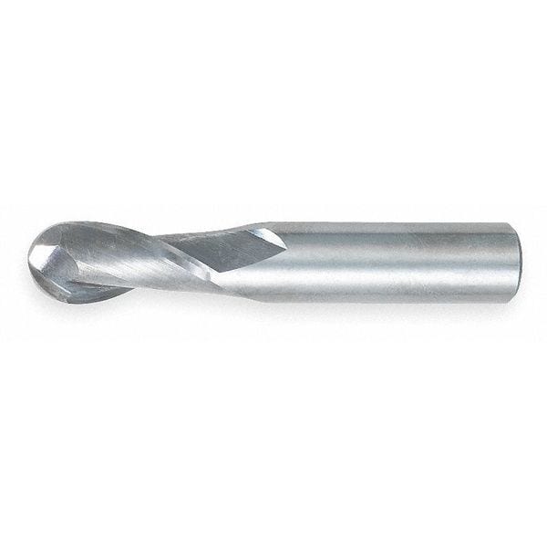 End Mill, Carbide, 1/4, 2 FL, SGL Ball End