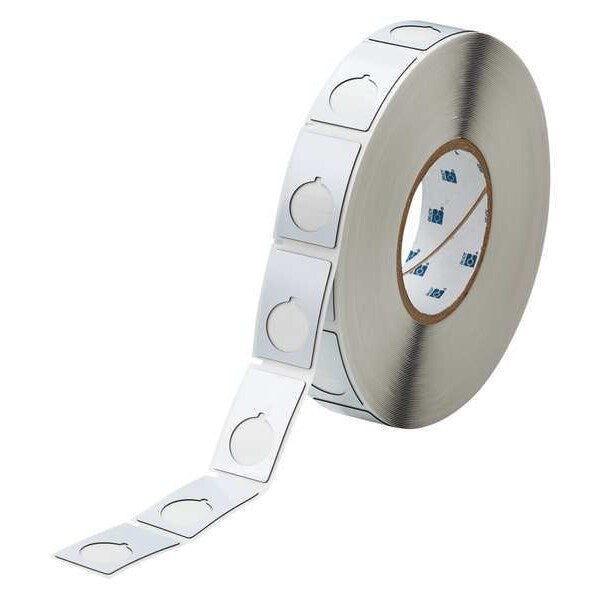 Push Button Label, White, Labels/Roll: 500
