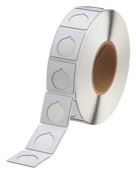 Push Button Label, White, Labels/Roll: 500