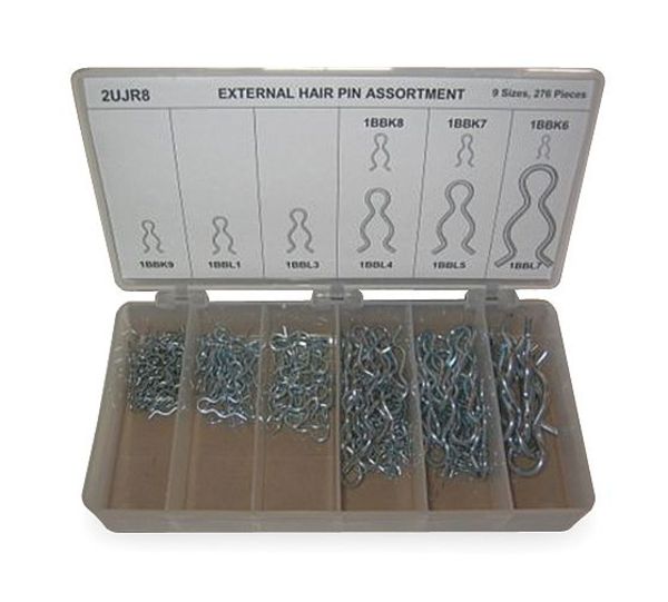 Hairpin Clip, Stl, 276Pcs, 9Sizes