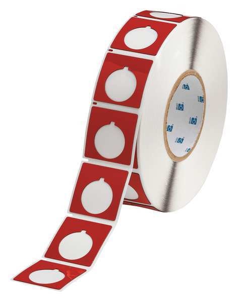 Push Button Label, Red, Labels/Roll: 500