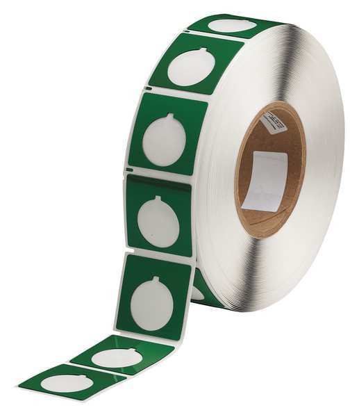 Push Button Label, Green, Labels/Roll: 500