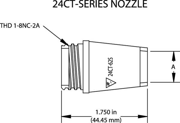 Nozzle, Bore 5/8 In, Series 24, PK2
