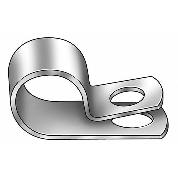 Clamp, w/oCushion, Galv, Dia 7/8 In, Pk50