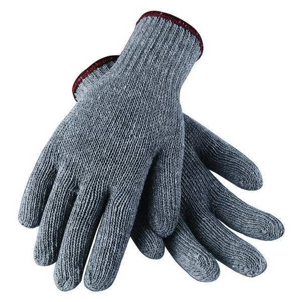Knit Gloves, Uncoated, General Purpose Work Gloves, Cotton/Polyester, Gray, Large, 1 Pair