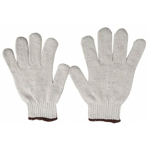 String Knit Gloves, Polyester/Cotton, White, Small
