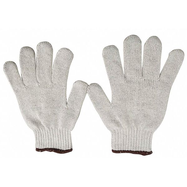 String Knit Gloves, Polyester/Cotton, White, X-Large