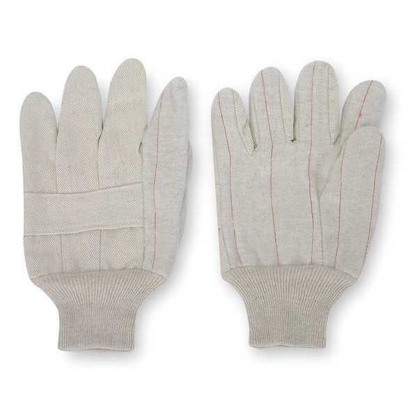 Canvas Gloves, Poly/Cotton, L, Natural, PR