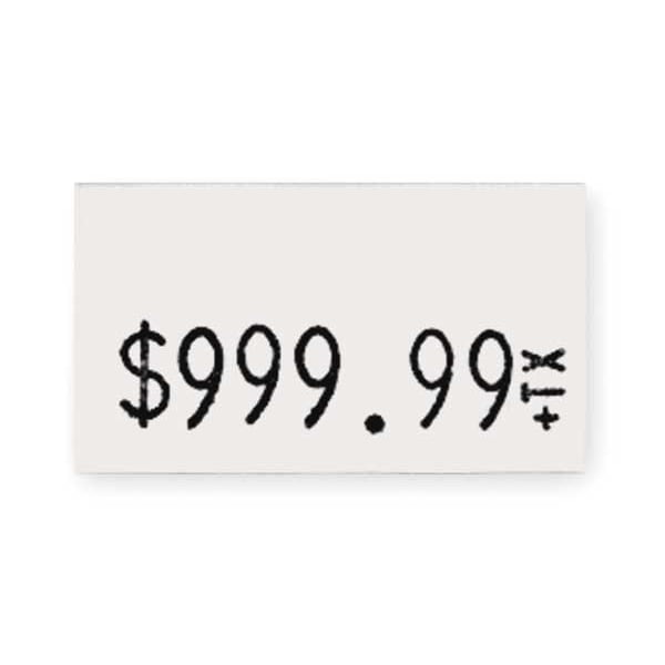 Pricing Label Kit, 1-Line, White, PK3