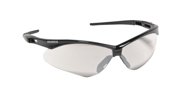Nemesis Safety Glasses, Scratch-Resistant, Polycarbonate, Black Half-Frame, Indoor/Outdoor Lens