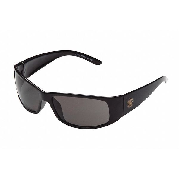 Safety Glasses, Wraparound Smoke Polycarbonate Lens, Anti-Fog, Scratch-Resistant