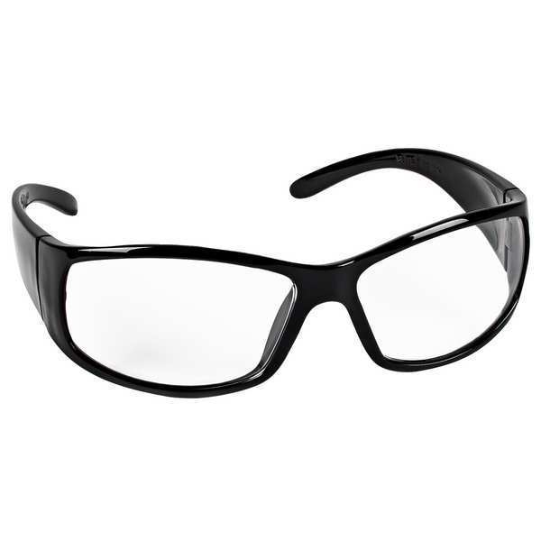 Safety Glasses, Wraparound Clear Polycarbonate Lens, Anti-Fog, Scratch-Resistant