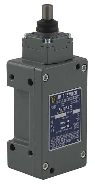 Hazardous Location Limit Switch, Plunger, Spring Return, 2NC/2NO