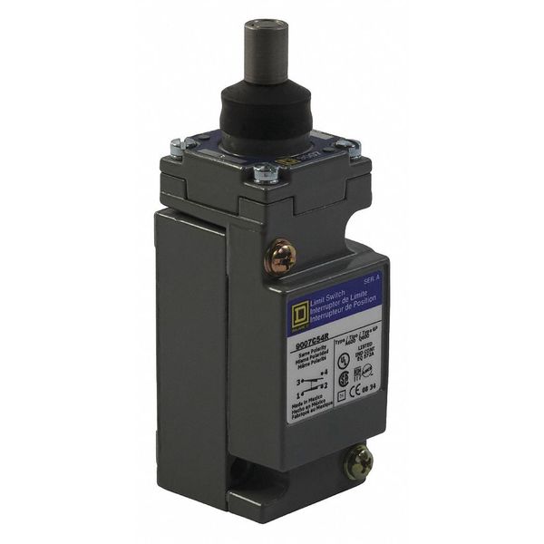 Heavy Duty Limit Switch, Plunger, 1NC/1NO, 10A @ 600V AC