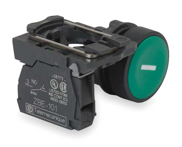 Non-Illuminated Push Button, 22 mm, 1NO, Green