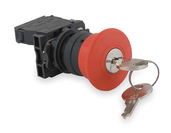 Emergency Stop Push Button, 22 mm, 1NO/1NC, Red