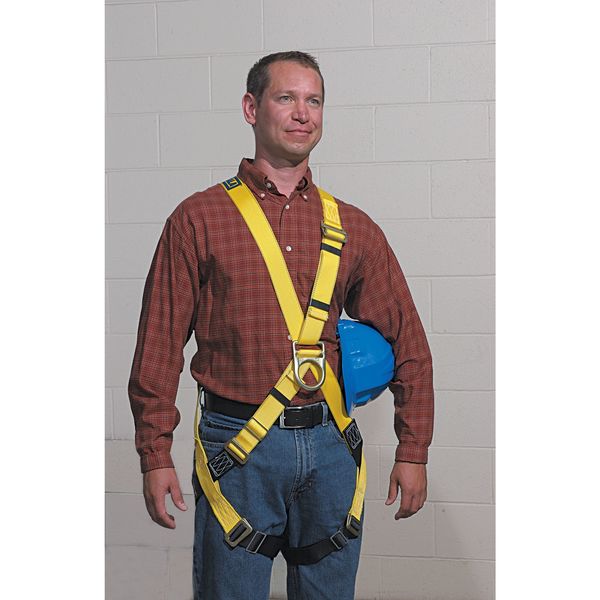 Delta Full Body Harness, Vest Style, Polyester, Yellow, Universal Size