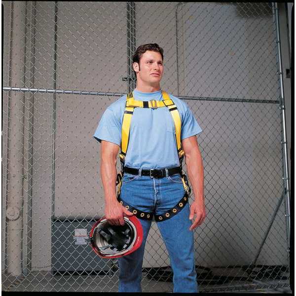 Delta Full Body Harness, Vest Style, Polyester, Yellow, Universal Size