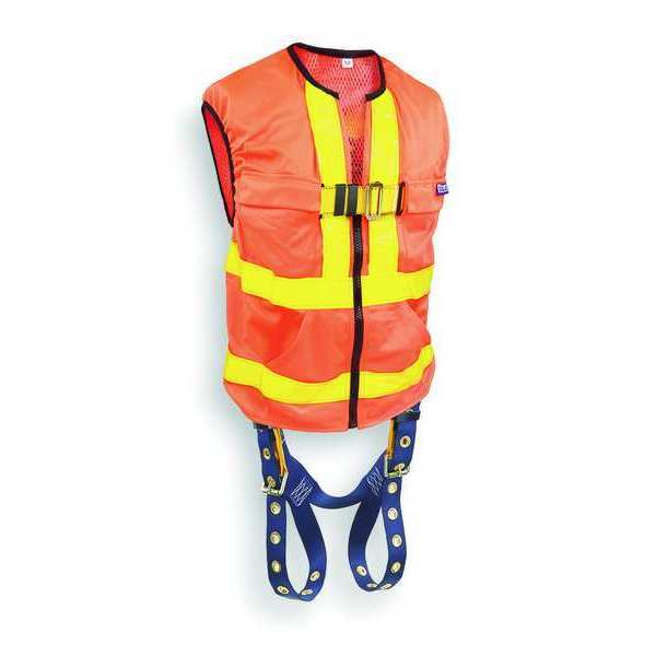 Full Body Harness, Vest Style, Universal, Polyester, Yellow