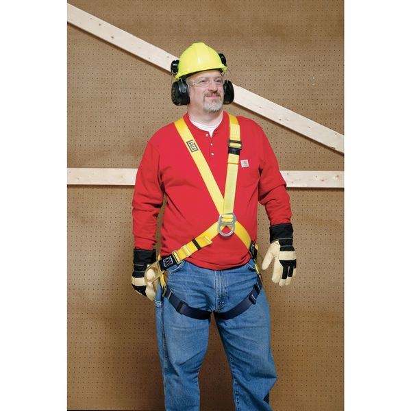 Full Body Harness, Crossover Style, Universal, Repel(TM) Polyester, Yellow