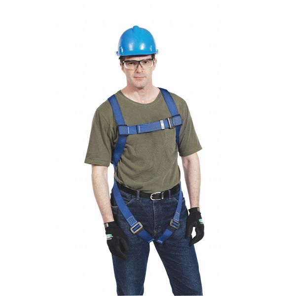 Full Body Harness, Vest Style, Universal, Polyester, Blue