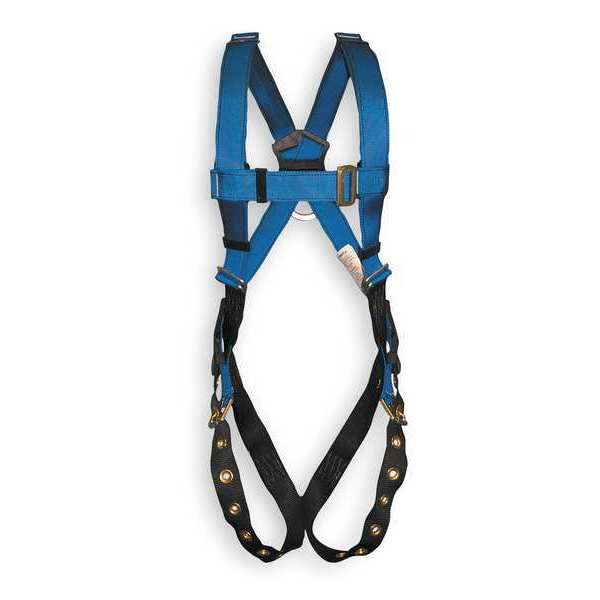 Full Body Harness, Vest Style, XL, Polyester, Blue