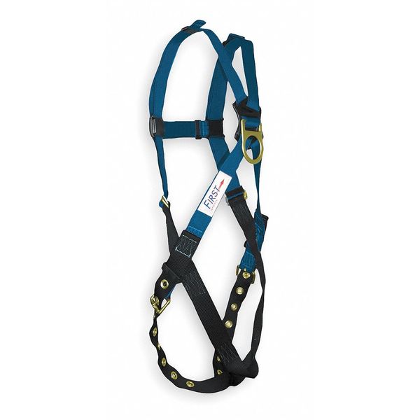 Full Body Harness, Vest Style, XL, Polyester, Blue