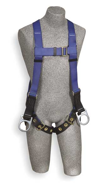 Full Body Harness, Vest Style, XL, Polyester, Blue