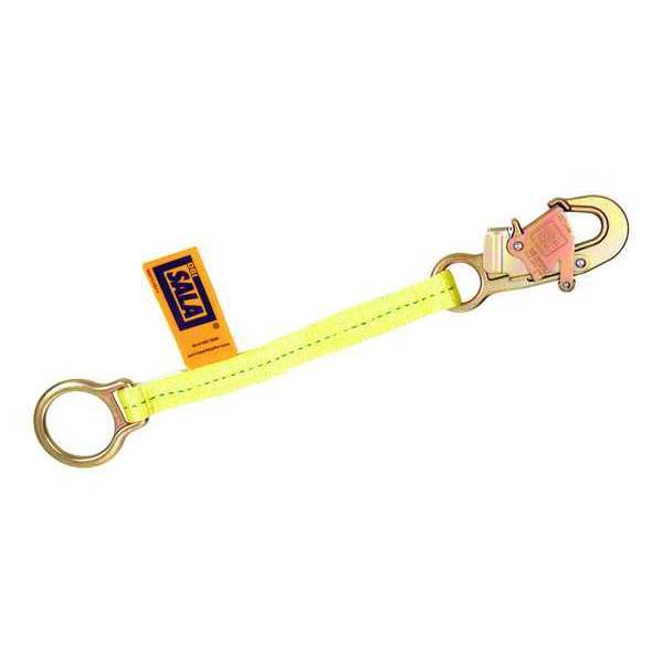 D-Ring Extension Anchor, 1.5 ft, General Purpose, 310 lb Weight Capacity, Polyester Web, Yellow