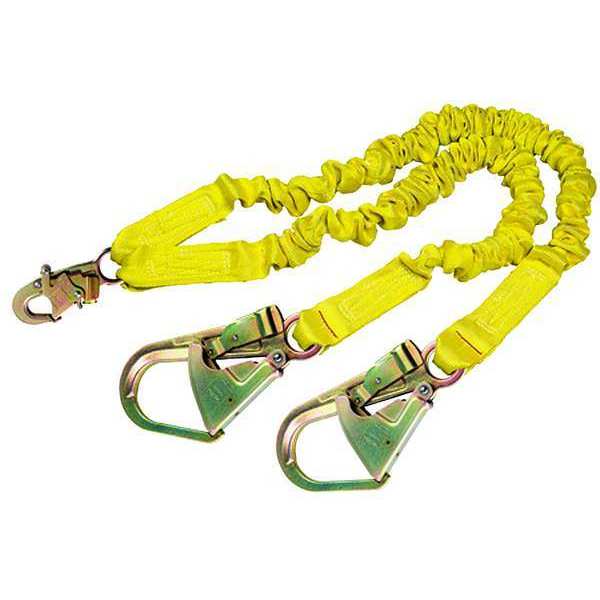 Shock Absorbing Lanyard, 6 ft., 310 lb. Weight Capacity, Yellow