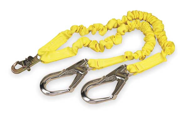 Shock Absorbing Lanyard, 6 ft., 310 lb. Weight Capacity, Yellow