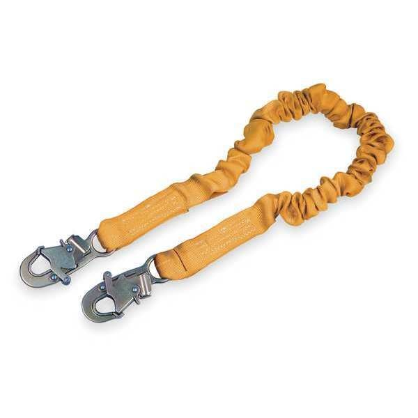 Shock Absorbing Lanyard, 6 ft., 310 lb. Weight Capacity, Yellow