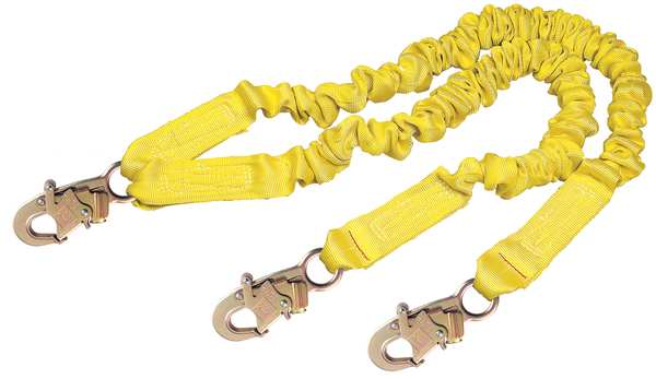Shock Absorbing Lanyard, 6 ft., 310 lb. Weight Capacity, Yellow