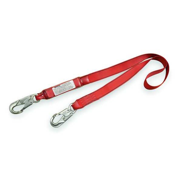 Shock Absorbing Lanyard, 6 ft., 310 lb. Weight Capacity, Red