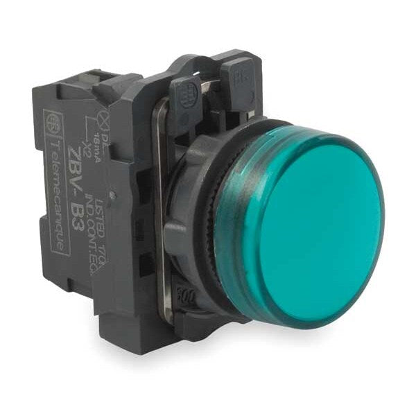 Pilot Light, LED, Green, 22mm, 24VAC/DC