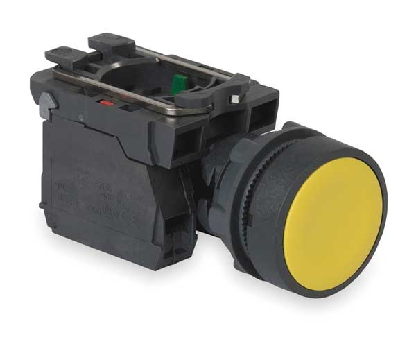 Non-Illuminated Push Button, 22 mm, 1NO/1NC, Yellow