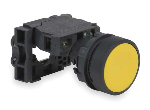 Non-Illuminated Push Button, 22 mm, 1NO, Yellow